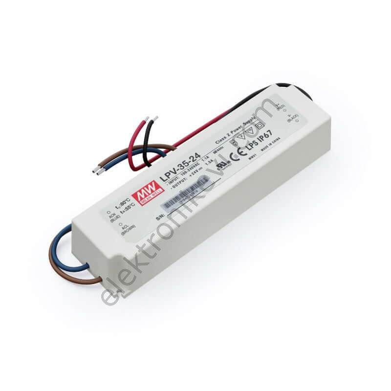 MeanWell LPV-35-24 24V 1,5A 36W IP67 Sabit Voltaj Güç Kaynağı