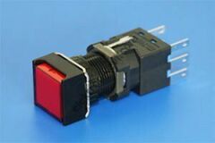 Moujen M6 Ø16mm Kalıcı Buton Işık 1CO 24VAC/DC -  6 Pin Buton