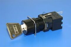 Moujen M6 Ø16mm Anahtarlı Buton 0-1 - 2CO - 6 Pin