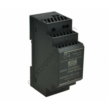 Meanwell HDR-30-12 12VDC 2.00A 24W Raya Montaj Güç Kaynağı