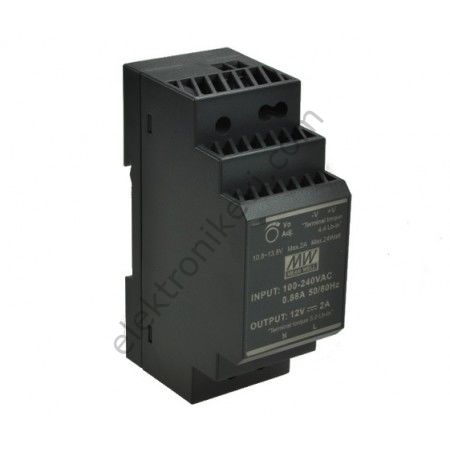 Meanwell HDR-30-24 24VDC 1.50A 36W Raya Montaj Güç Kaynağı