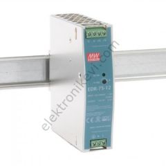 Meanwell EDR-75-12 12VDC 6.3A 75W Raya Montaj Güç Kaynağı