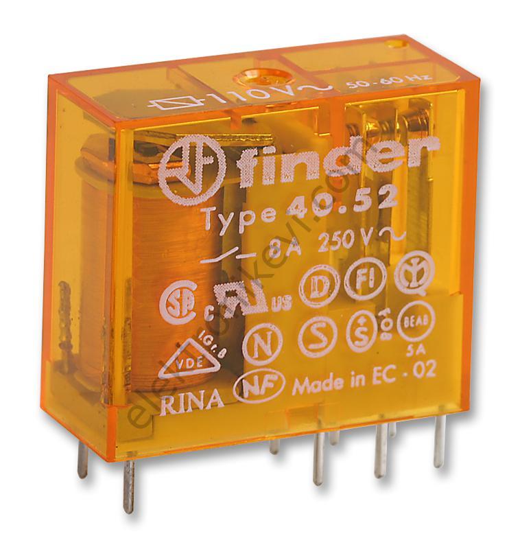 Finder 110VAC 8A Minyatür PCB Röle 40.52.8.110.0000