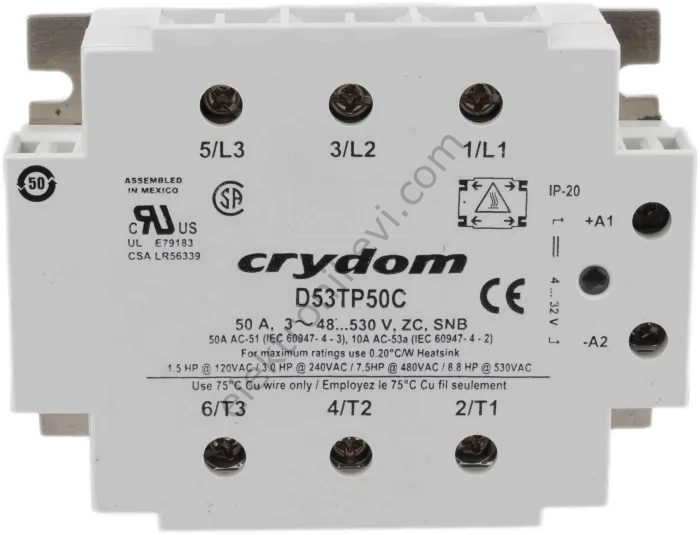 Crydom Trifaze 50Amp SSR D53TP50C
