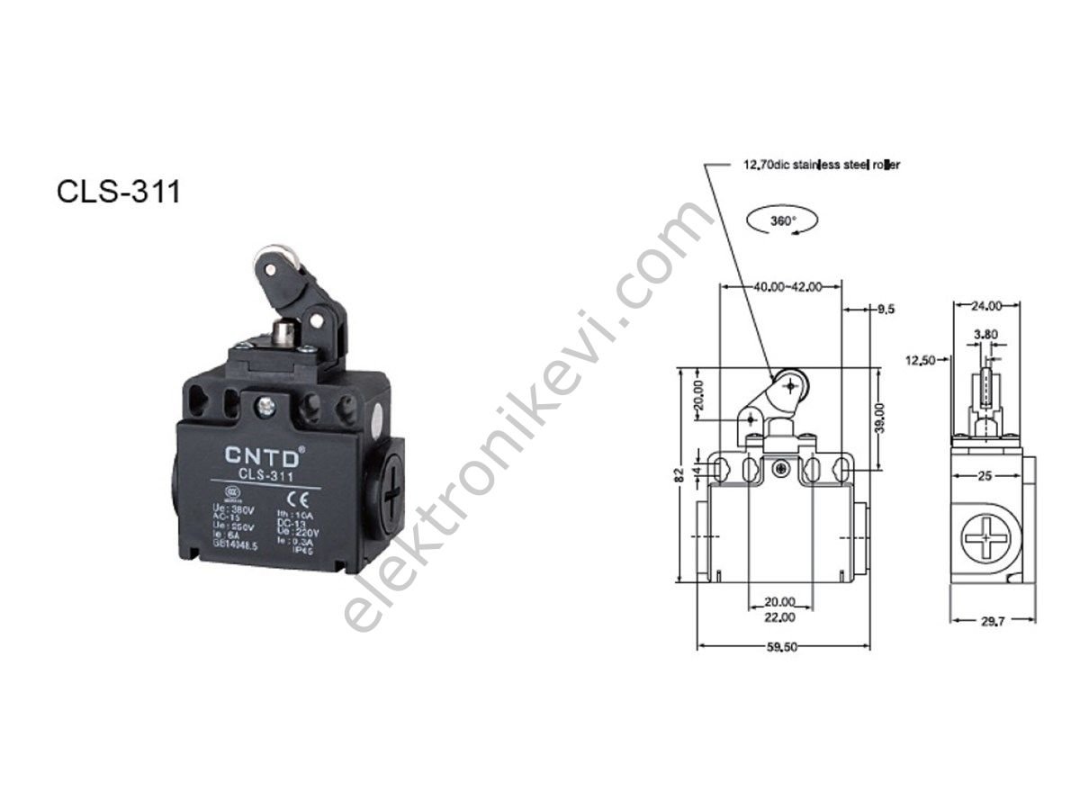 CNTD CLS-311 Limit Switch Doğrusal Pim Kol Makara (Geniş  Gövde)