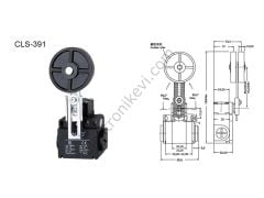 CNTD CLS-391 Limit Switch Açısal Ayarlı Kol 50.mm Kauçuk Mak (Geniş  Gövde)