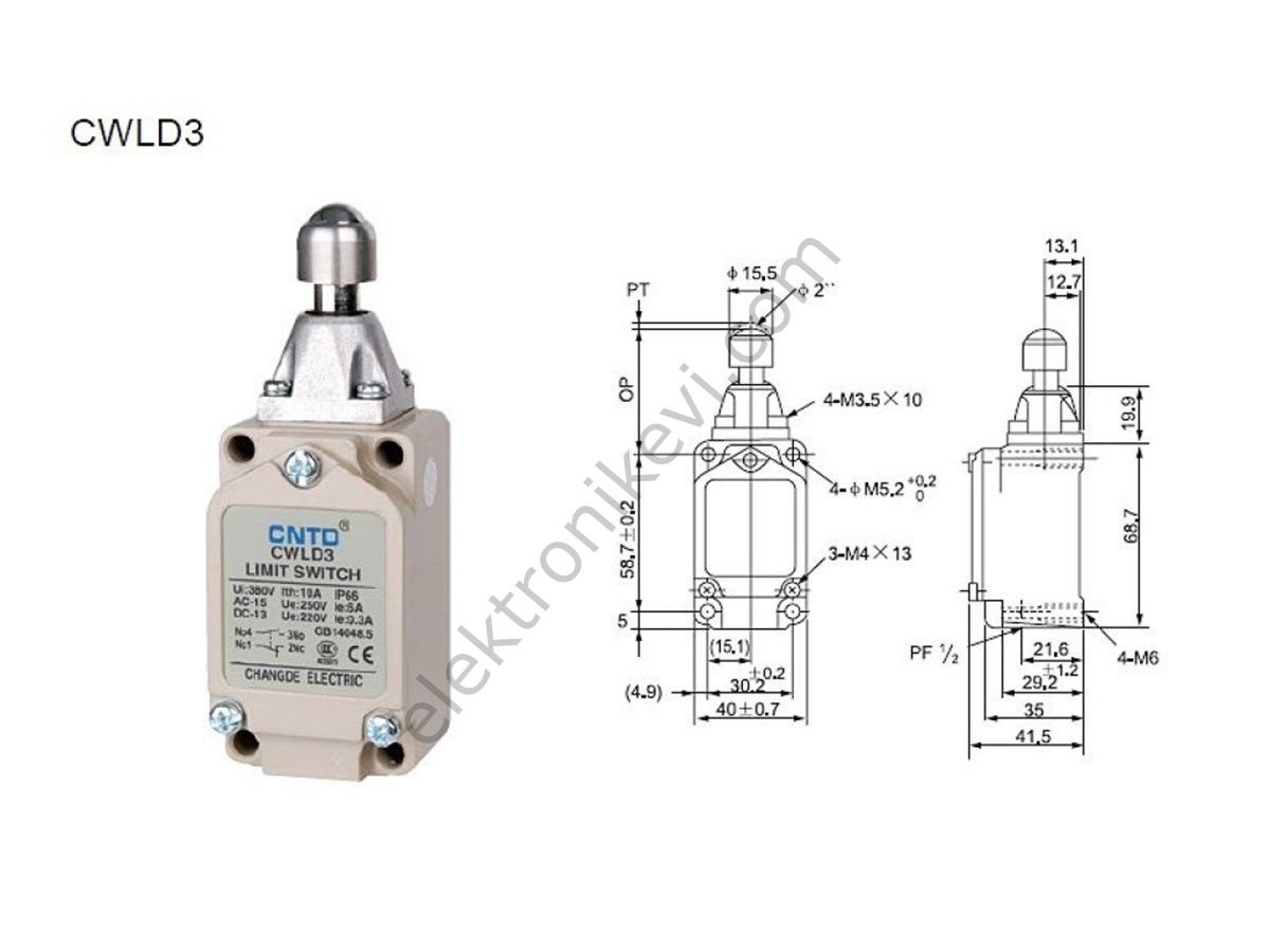 CNTD CWLD3 Limit Switch Doğrusal Bilyeli Pim