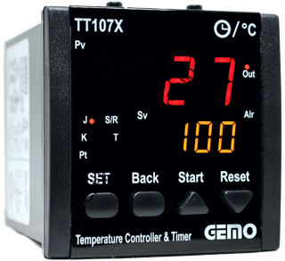 Gemo TT107X-230VAC-R Dahili Zaman Röleli Isı Kontrol Cihazı