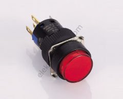 Ø16 Kalıcılı Buton 2NO+2NC   Led Işık 24V AC/DC - 8 Pin Buton