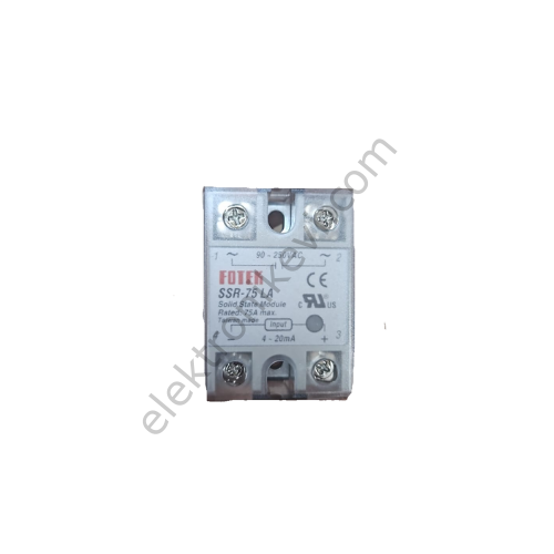 Fotek SSR-75LA 4-20mA Giriş-90-250 VAC Çıkış 75A Lineer Monofaze Solid State Relay